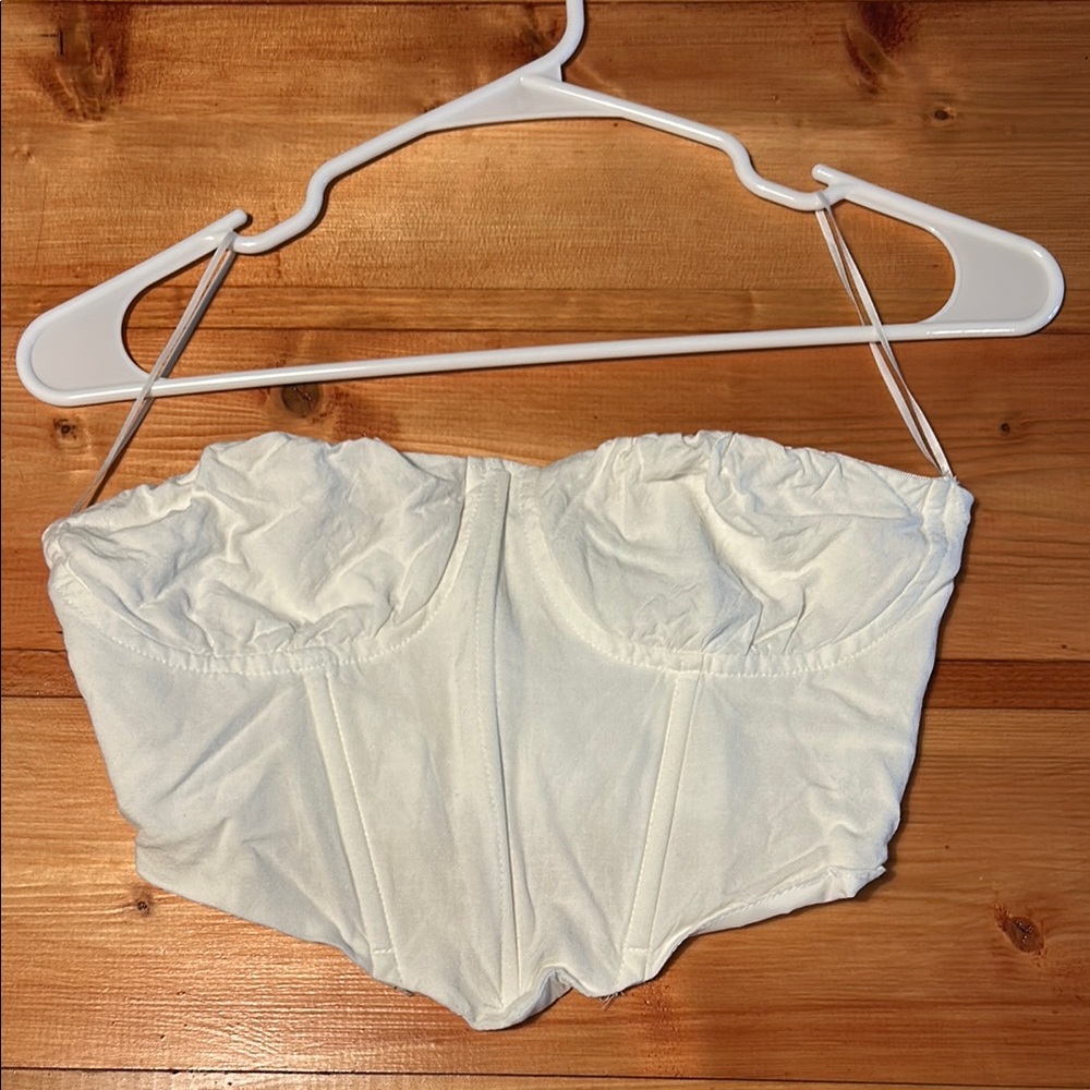 White Strapless Bustier